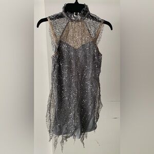 Costume Gallery Creepy Gauzy Gray Biketard Dance Costume